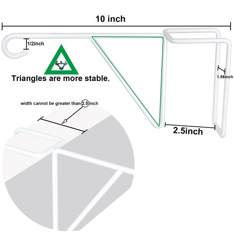 Zacool Vinyl Fence Hooks-4 Pack 5 x 10 Inches Heavy
