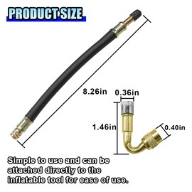 ZIMISI 2PCS Tire Valve Extensions, 45 Degree Brass Tire Valve Extension Adaptor with 8.26'' Flexible Rubber Tire Valve Stem Extension, Schrader Tire Valve Stem Tool for RV, Car, Bike (45 Degree)