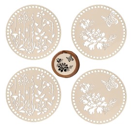 Selfmade Round Basket Base, High-Quality Wooden Base for Crocheting, Durable Basket Base for Crocheting, Ideal for Bag Base for Crocheting