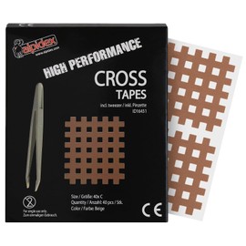ALPIDEX Cross Tape 40 Pieces Beige Grid Patches Sizes C Tweezers