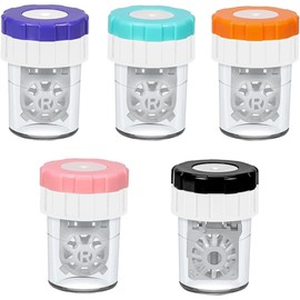 NUOBESTY 5piezas Lavadora Manual de Lentes de Contacto Colores Surtidos Práctico Limpiador para Pupilentes y Anteojos Portátil Fácil Uso Color Aleatorio