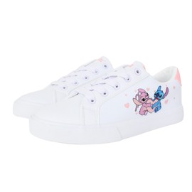 Stitch and Angel Womens Sneakers Low Top Lace Up - White - 10