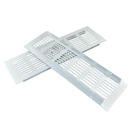 Hordion 2 Pack Louvered Ventilation Grille, 9.8 x 3.1 Inch Rectangle Air Vent Cover Aluminum Grille with Mounting Screws for Cabinets Wardrobes Kitchens Bathrooms, Silver