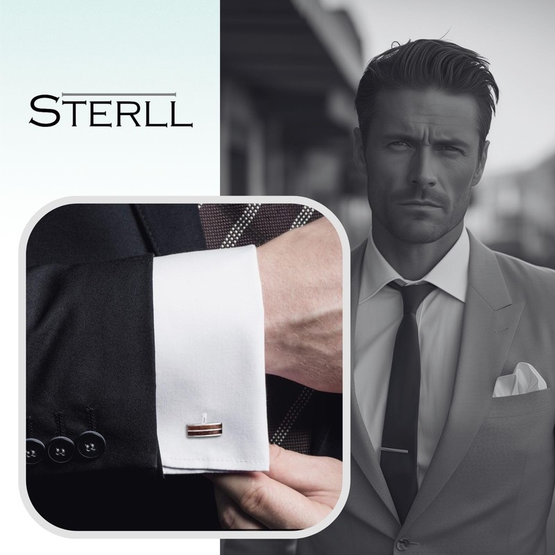 Mens 925 Silver Amber Cufflinks In Gift Box, amber