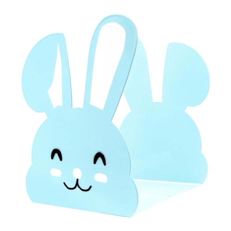 1 Pair Cute Metal Rabbit Bookends,Cartoon Animal Bunny Long Ears