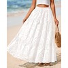 BTFBM Women's Boho Casual Skirts Summer 2025 Lace Embroidery Eyelet