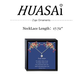 To My Soul Sister Necklaces Crystal Necklaces for Women Bff Pendant Necklaces Matching Relationship Necklaces Sister Gifts (To My Soul Sister Necklaces)