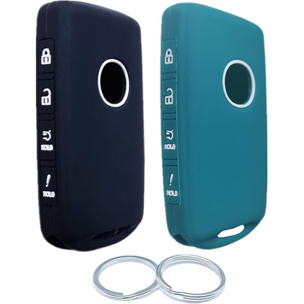 RUNZUIE 2Pcs 4 Buttons Silicone Smart Remote Key Fob for