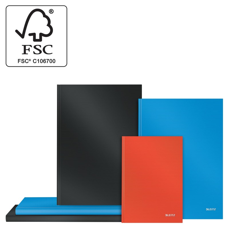 Leitz Notebook, 80 Pages, Hard Cover, Squared, Solid A4