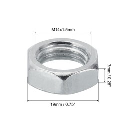 PATIKIL M14 x 1.5 Steel Hex Nuts, 30 Pack, Metric Thread, Galvanised Fittings, Nuts, Screw Bolts, Mounting Parts for Lamps, Machines, Repair, 7 mm Height