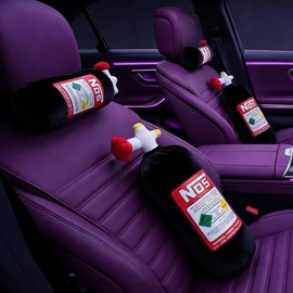 hrabykt Car Neck Pillow NOS Pillow Bottle Car Headrest Pillow Soft Plush Neck Support Cushion for Driving, Office,Home,Party Decorations(Black 11 inch&18 inch)