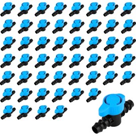 Pro Grade 16mm Drip Irrigation 1/2 inch Barbed Valve, Drip Line Parts 1/2" Shut Off Valve Fits for 1/2 Inch Drip Irrigation Tubing (.570-.620" ID) for Drip or Sprinkler Systems (5)