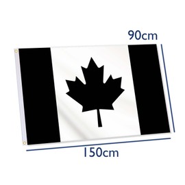Black Canada Flag,3x5 FT Dark Canadian Flag,36x60 Inch Large Digitial Double-Printed Durable 150D Thick Polyester Decorations with 2 Brass Grommet