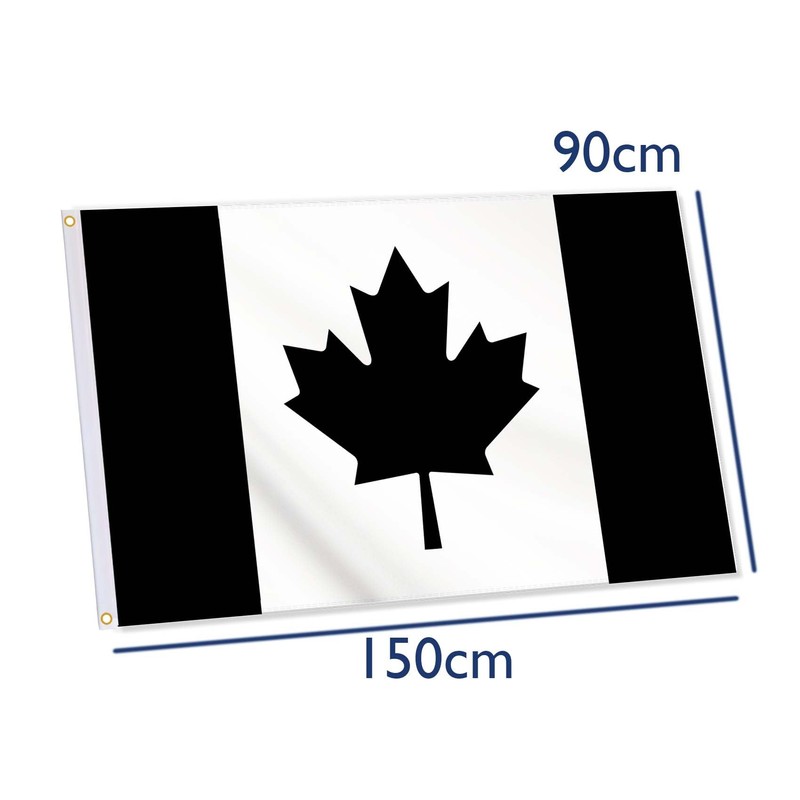 Black Canada Flag,3x5 FT Dark Canadian Flag,36x60 Inch Large Digitial