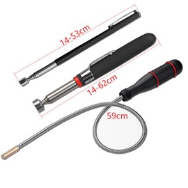 Magnetic Telescopic Rod, Flexible, Pack of 3 Magnetic Rod, Telescopic Tool, Flexible Magnetic Lifter, Telescopic Magnet Rod Magnet, Extendable Magnetic Rod, Flexible Magnetic Pick Up Magnetic Rod