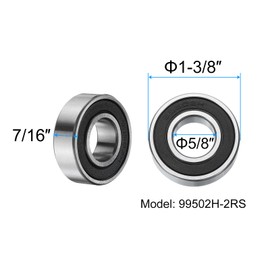 sourcing map 2pcs 99502H-2RS Deep Groove Ball Bearings 5/8 x 1-3/8 x 7/16 Inch Chrome Steel Bearing Double Sealed ABEC3 ZV2 Bearings