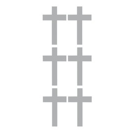 Cross Stickers Sticker Metallic Silver 2 Inch DC27-090 Envelope Seals Arts & Crafts Vinyl Sticker Decal for Wall, Laptop, Cell Phone 64 Pieces