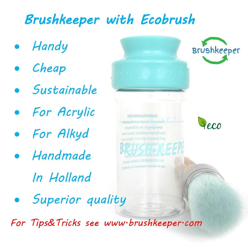 Brushkeeper with Ecobrush Size 14 - Paint Brush with Holder,