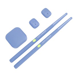 Virtual Air Drum Set, 3D Motion Sensing Electric Drumsticks Air Drum Sticks with Foot Pedals, Portable Practice Drum Kit for Adults Kids Beginners (Purplish Blue)