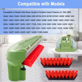Upgraded 1400B Little Green Machine Brush Replacement for Bissell Little Green Multi-Purpose Portable Carpet and Upholstery Cleaner for 1400B 3860 1425 2458 1400 3194 3353 86T3 Series,Green,1+2 Brush