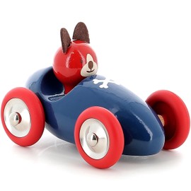 Vilac VIL4600 Character-Driven Wooden Racing Push and Pull Toy Car Comes in Lovely Box, Handcrafted in France, 2 Years+, Animal-Lucien The Dog