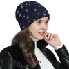 DonDon Slouch Beanie hat Women Winter hat lined with stars