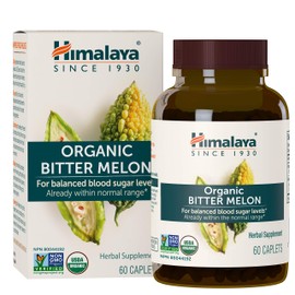 Himalaya Organic Bitter Melon - Herbal Glucose Metabolism Support - USDA Organic, Non-GMO, Vegan, Gluten Free, Additive Free, 660 mg, 60 Caplets (Pack of 2)