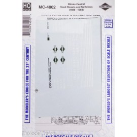Microscale Decal HO #MC-4002 Illinois Central Hood Diesels & Switchers 1939-1968