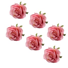 Napkin Rings,Handicraft Flower Napkin Rings Set of 6 Spring Napkin Rings Rose Napkin Holders Vine Design Napkin Holder Rings Table Decorations-Pink Rose