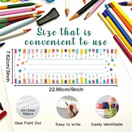 PH PandaHall 40pcs Desk Name Tags, Pencil Locker Name Plates Classroom Desk Tags Name Plates Desk Nametags Student Name Tags Teacher Name Plate for Classroom Cubbies Desks Cabinets Filing Storage