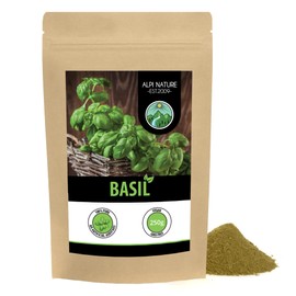 Ground Basil (250g, 8.8oz), Basil Powder, 100% Natural and Without additives, Gently Dried and Ground Basil Powder