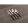 Cambridge 07216CBWD32R Jubilee Red 16-Piece Flatware Set, Thick Handles