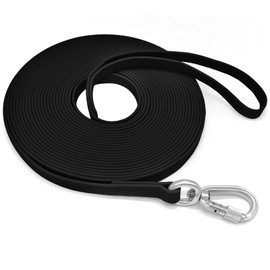 ZALER Long Dog Leash, Waterproof Dog Training Leashes 30ft, Odor Proof Recall Long Line Lead with Aviation Aluminum Screw Lock Carabiner Clip for Small, Medium, Large Dogs (30FT, Black)