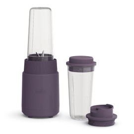 bella 6 Pcs Portable Rocket Blender, Juicer & Smoothie Maker, Press & Twist Design, EverGood™ & BPA Free Dishwasher Safe Parts, 4 Tip Stainless Steel Blade, Cord Wrap, 240 Watt Motor, Plum