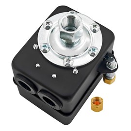 Buxatina 69HAU3 30-40 PSI Heavy Duty Air Compressor Pressure Switch with Unloader Valve Replacement for Hubbell Air Compressor Pressure Switch 69HAU3 Supports AC 120/240/600V DC 32/120/240V