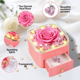 Eternal Rose Gifts for Women, Perfect for Mum, Girlfriend, Wife & More, Keeping Infinity Rose Box - Ideal Birthday, Anniversary, Christmas, Mother's Day & Valentine's Day Gift (Pink)
