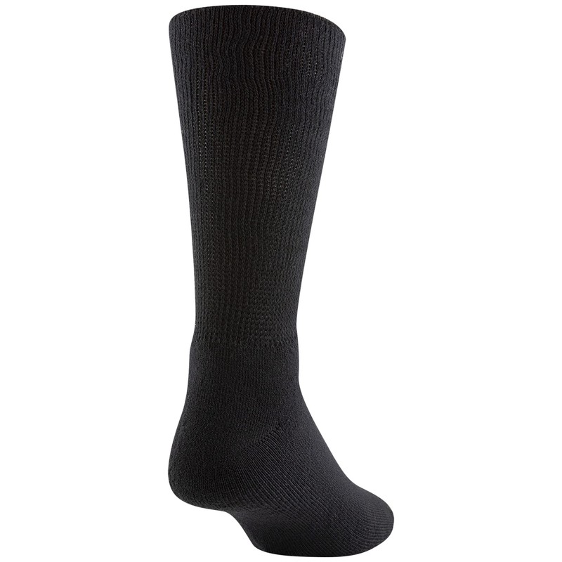 GOLDTOE Men's Non Binding Crew Socks, Multipairs, Black (3-Pairs), Large