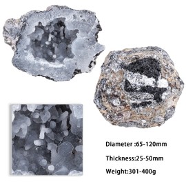 Rockcloud Natural Druzy Agate Geode Mineral Irregular Quartz Crystal Cluster Collection Specimen for Home Decor, 0.66-0.88 lb