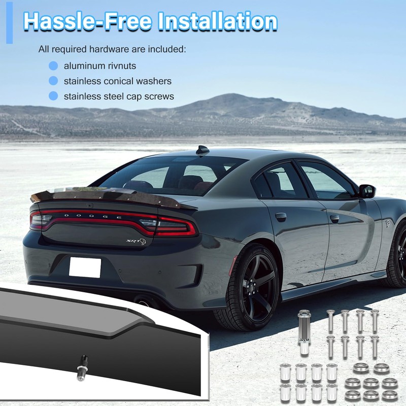 Bonbo Venom V1 Rear Wickerbill Spoiler for Dodge Charger 2015-2024