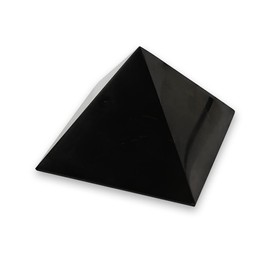 DOJA Barcelona Shungite Pyramid 10 cm Polished Shungite Stone Black Gemstone Pyramid Energy Uses of Shungite Crystal Pyramid: Chakra Stones Healing Pyramid