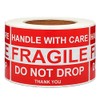 SJPACK Large Fragile Stickers 4'' x 6'' Eye-catching Fragile -