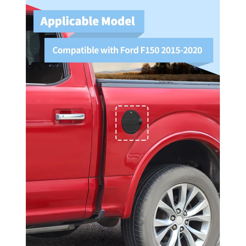 Voodonala Gas Tank Cap Cover Fuel Door Trim with Lock