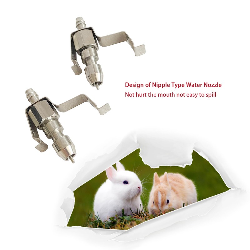 VandanCoop 10pcs 304 Stainless Steel Rabbit Water Nipple Drinker with