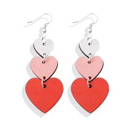 Red Heart Earrings for Women Valentines Day Earrings Love Heart Dangle Earrings Valentines Gifts for Her Valentines Day Accessories Jewelry for Women