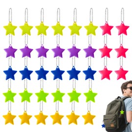 afhgdjr 36 Pieces Children's Key Pendants, Reflectors Children, 6 Colours, 6 Pieces Each for School Bag, Backpack, Bicycle, Walking, Running, Cycling, Early Morning