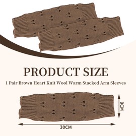 Moguri 1 Pair Brown Grunge Arm Warmers, Thermal Knitted Sleeves for Women, Grunge Aesthetics, Y2K Accessories, Emo Clothing, Knitted Arm Warmers, Heat Insulating Hand Warmers, brown