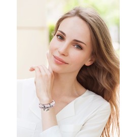 Beaded Bracelets for Women Crystals and Healing Stones Bracelet Boho Bracelets for Women Lava Rock Bracelets for Anxiety Relief Natural Stone Bracelet Stress Relief Gifts