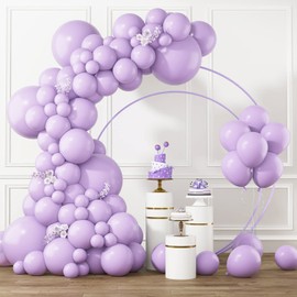 RUBFAC Pastel Purple Balloons Different Sizes 105pcs 5/10/12/18 Inch for Garland Arch, Purple Latex Balloons for Birthday Baby Shower Wedding Lilac Lavender Balloons Decorations Party Decorations