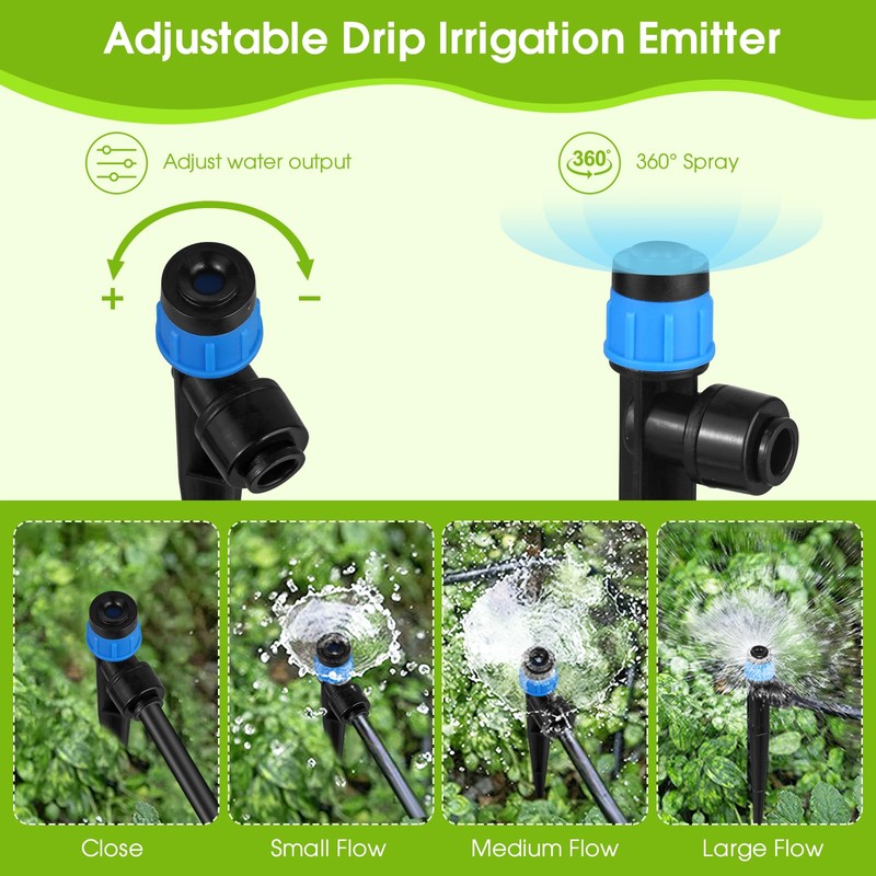 30 Pcs Water Irrigation Drippers, MSDADA Adjustable 360 Degree Fan