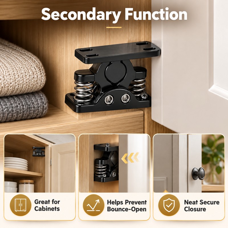 Spring Loaded Double Roller Door Catch Heavy Duty Cabinet Latch